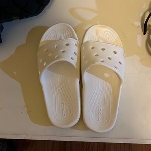 White croc slides